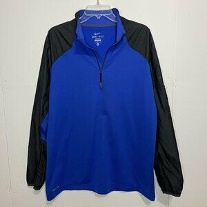 Nike Dri-Fit Mens Sz Large Blue Black 1/4 Zip Pullover